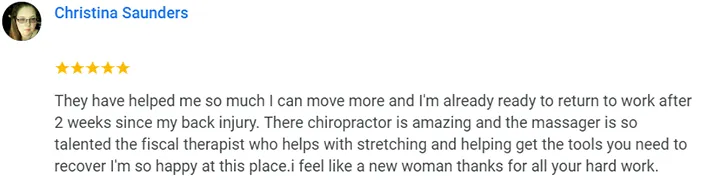 Chiropractic Auburn WA Christina Saunders Testimonial