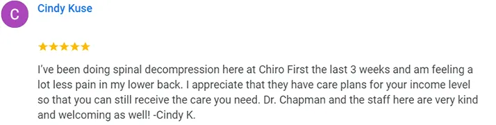 Chiropractic Auburn WA Cindy Kuse Testimonial