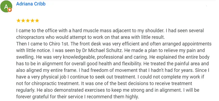 Chiropractic Bellevue WA Adriana Cribb Testimonial