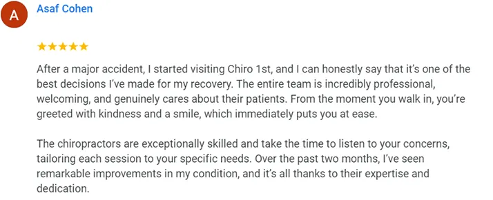 Chiropractic Bellevue WA Asaf Cohen Testimonial