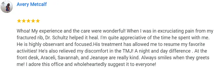 Chiropractic Bellevue WA Avery Metcalf Testimonial