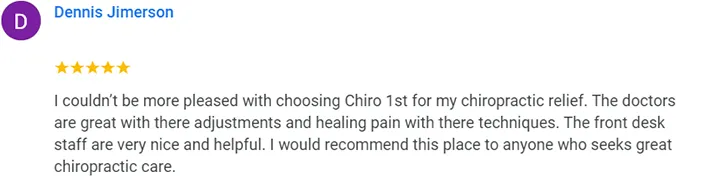 Chiropractic Bellevue WA Dennis Jimerson Testimonial