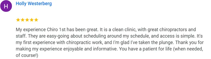 Chiropractic Bellevue WA Holly Westerberg Testimonial