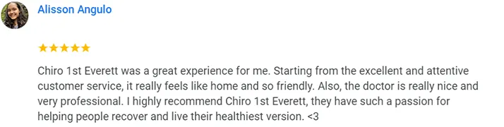 Chiropractic Everett WA Alisson Angulo Testimonial