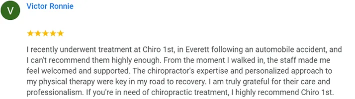 Chiropractic Everett WA Victor Ronnie Testimonial