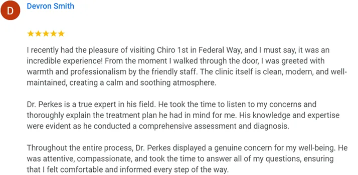 Chiropractic Federal Way WA Devron Smith Testimonial