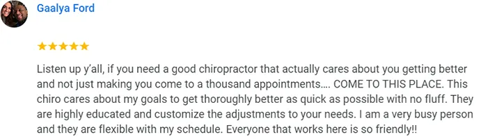 Chiropractic Federal Way WA Gaalya Ford Testimonial