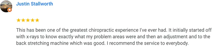 Chiropractic Federal Way WA Justin Stallworth Testimonial