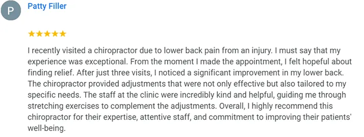 Chiropractic Federal Way WA Patty Filler Testimonial