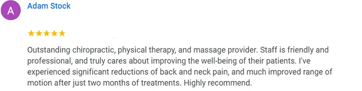 Chiropractic Kent WA Adam Stock Testimonial