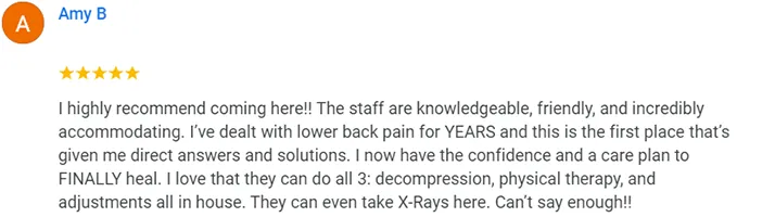 Chiropractic Kent WA Amy B Testimonial