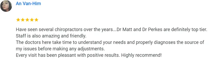 Chiropractic Kent WA An Van-Him Testimonial