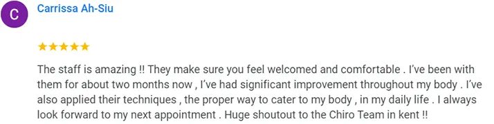 Chiropractic Kent WA Carrissa Ah-Siu Testimonial