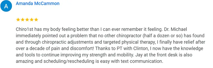 Chiropractic Seattle WA Amanda McCammon Testimonial