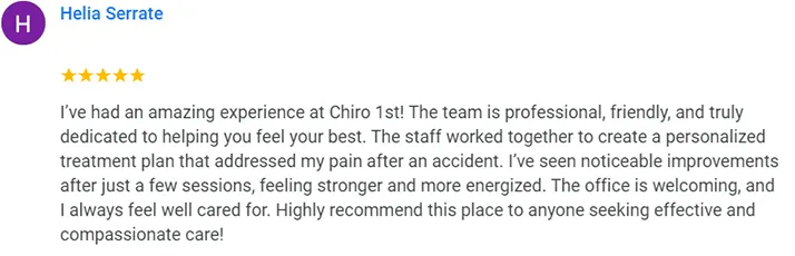 Chiropractic Seattle WA Helia Serrate Testimonial