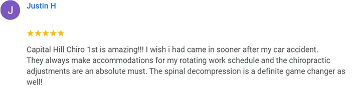 Chiropractic Seattle WA Justin H Testimonial