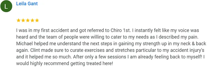 Chiropractic Seattle WA Leila Gant Testimonial