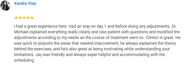 Chiropractic Seattle WA Xandra Xiao Testimonial